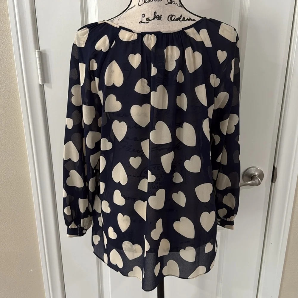 J. Crew Navy Hearts Top